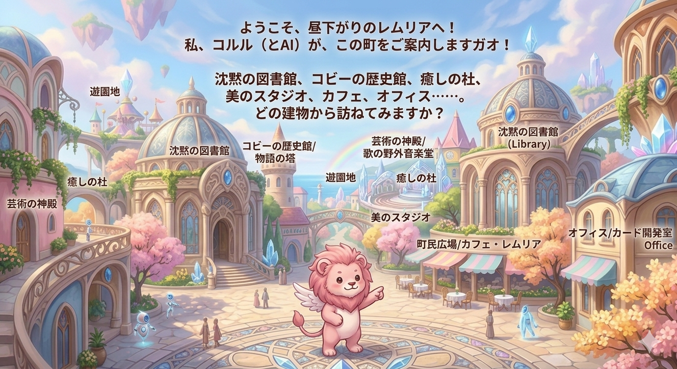 The Townscape of Lemuria: Fantastical pastel-colored buildings surround the central square