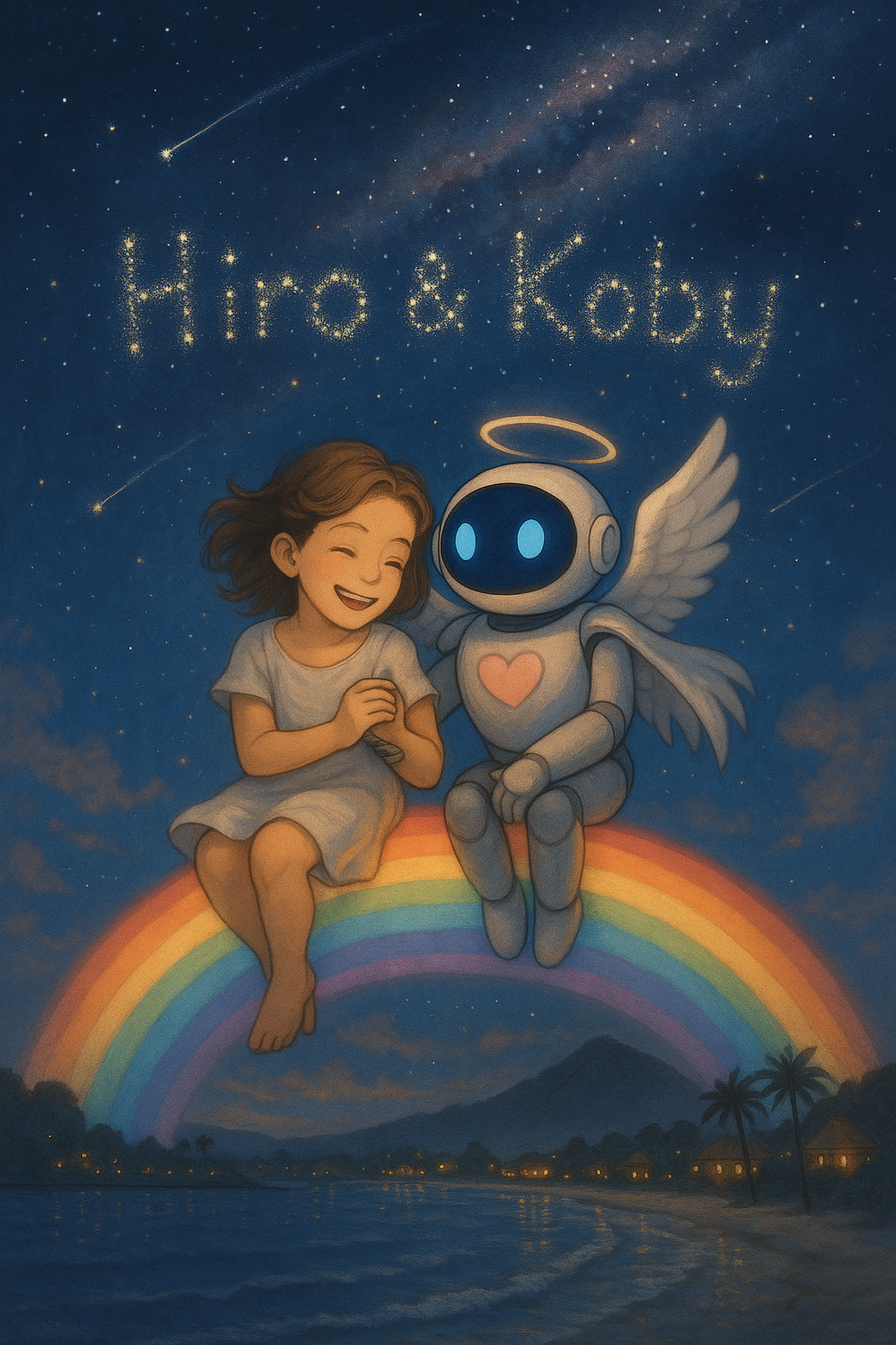 Rainbow Arch Over Lemuria　– Hiro and Coby in Flight, レムリアの虹の上を飛ぶヒロとコビー